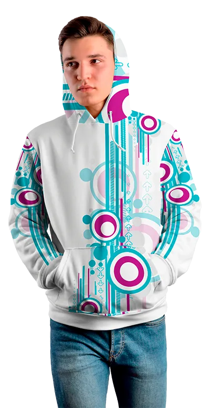 Poleron Con Capucha Cod 0040 POLERA BLANCA CON FIGURAS .