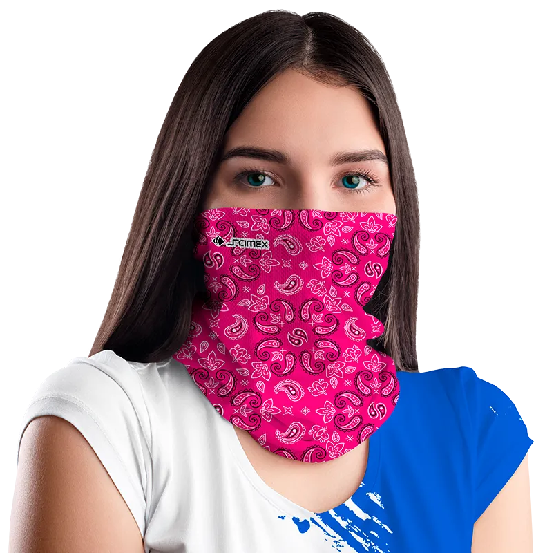 BANDANAS ROSADO - PAISLEY BLANCO cod: 0003