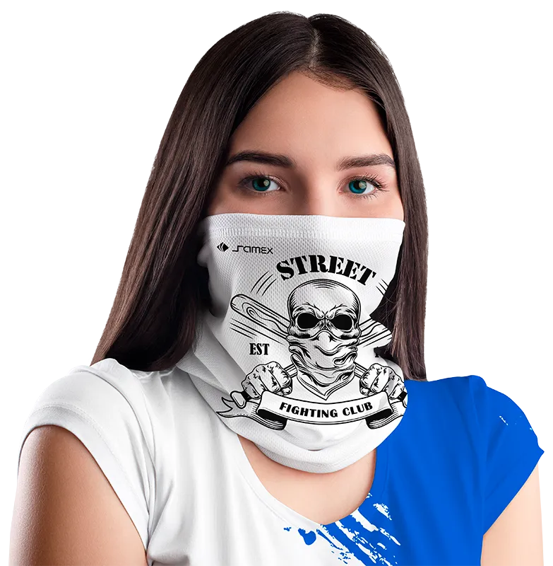 BANDANAS BLANCO CRANEO NEGRO cod: 0005