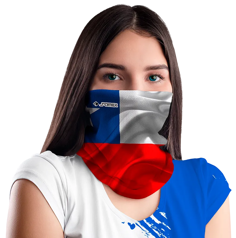 BANDANAS BANDERA CHILE BLANCO - ROJO - AZUL cod: 0010