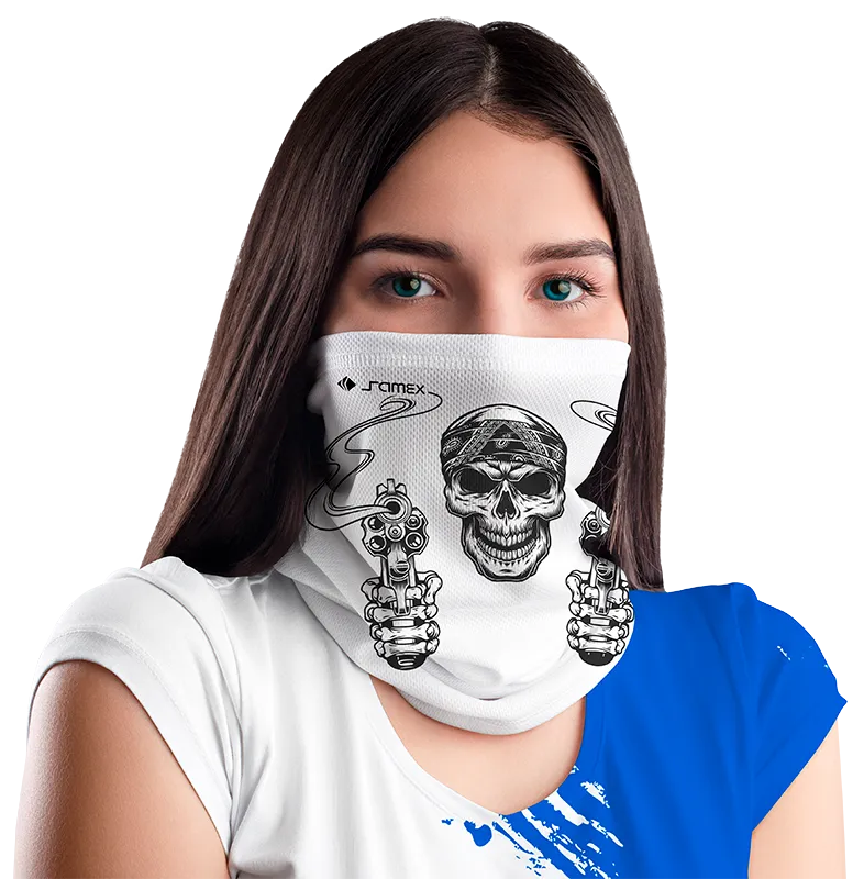 BANDANAS BLANCO CRANEO NEGRO cod: 0011