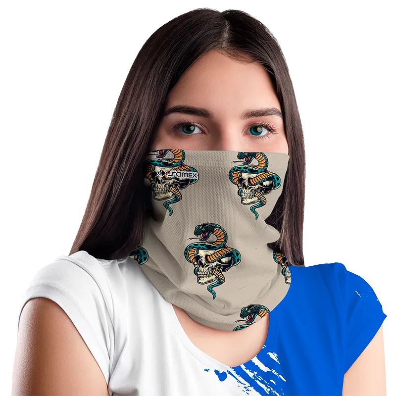 BANDANAS CREMA CRANEO - SERPIENTE cod: 0012