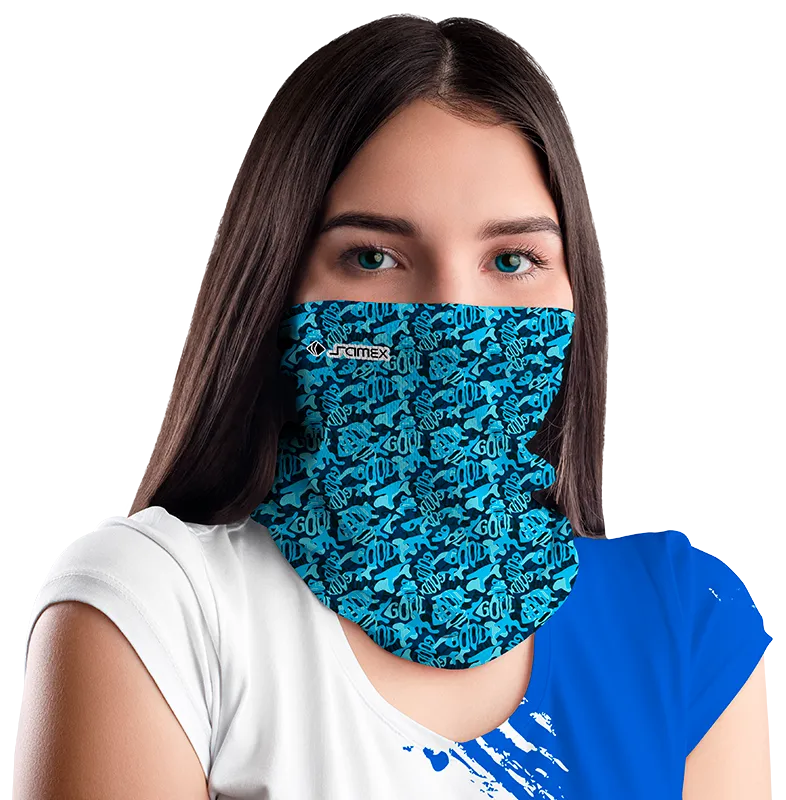 BANDANAS AZUL - CELESTE - FISH cod: 0015