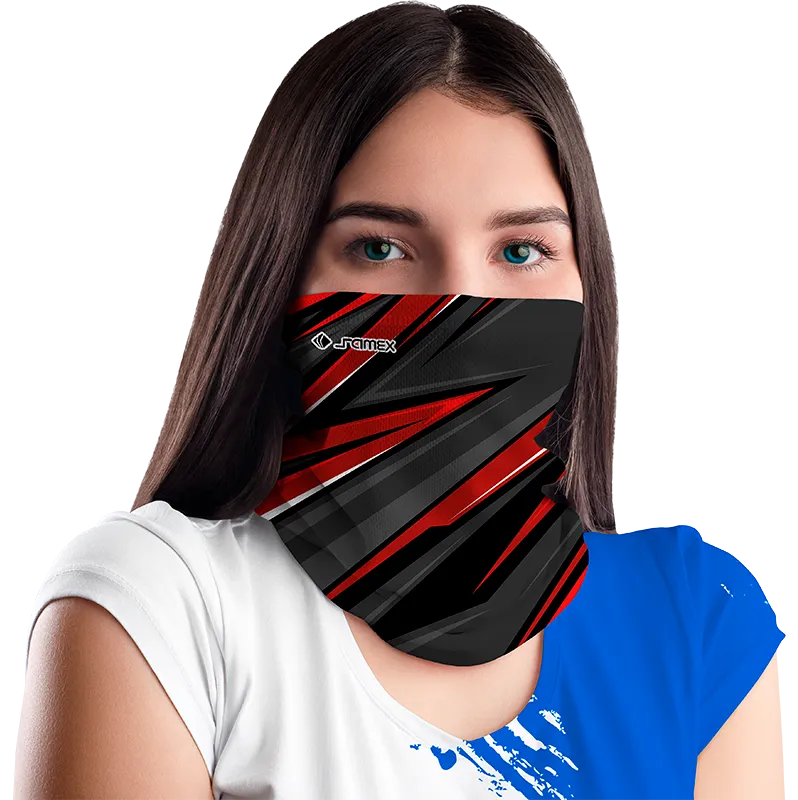 BANDANAS NEGRO - ROJO - GRIS - LINEAS ZIGZAG cod: 0019