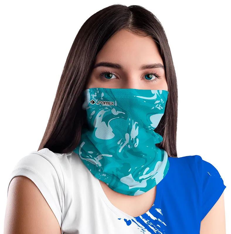 BANDANAS TURQUESA - BLANCO - ACUARELA cod: 0021