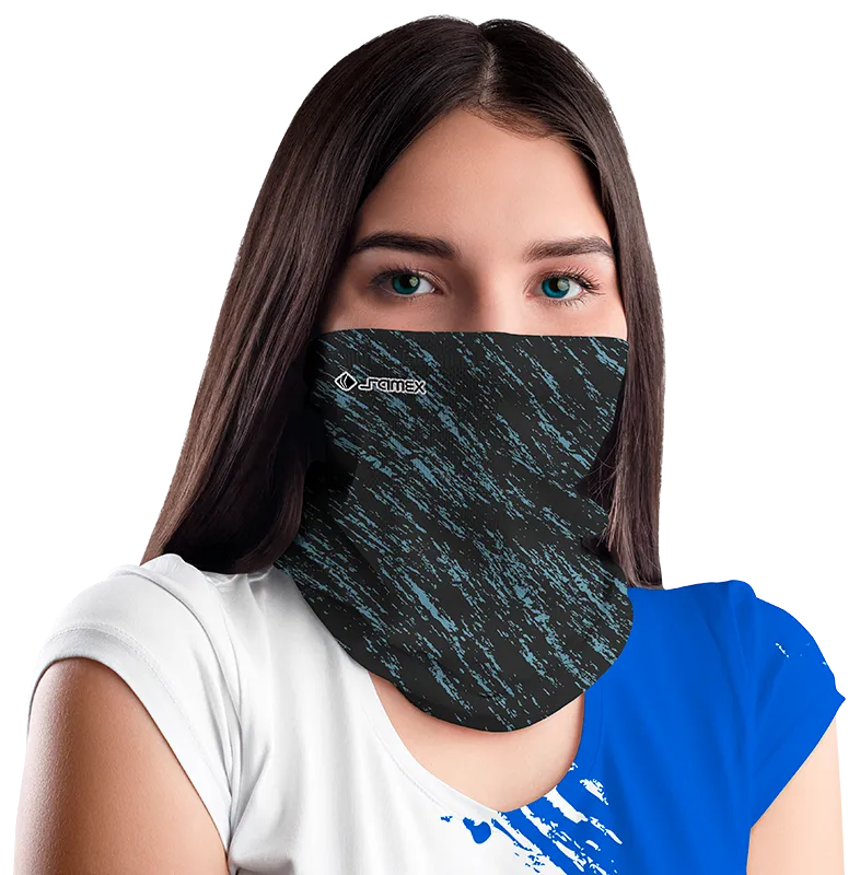 BANDANA DAMA COD. 052 NEGRO JASPEADO CELESTE