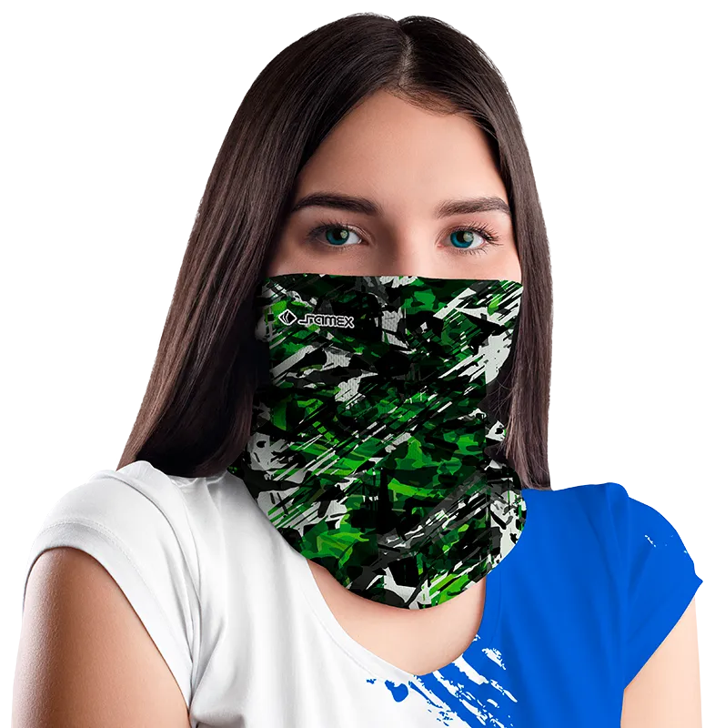 BANDANA DAMA COD. 065 NEGRO JASPEADO VERDE - BLANCO