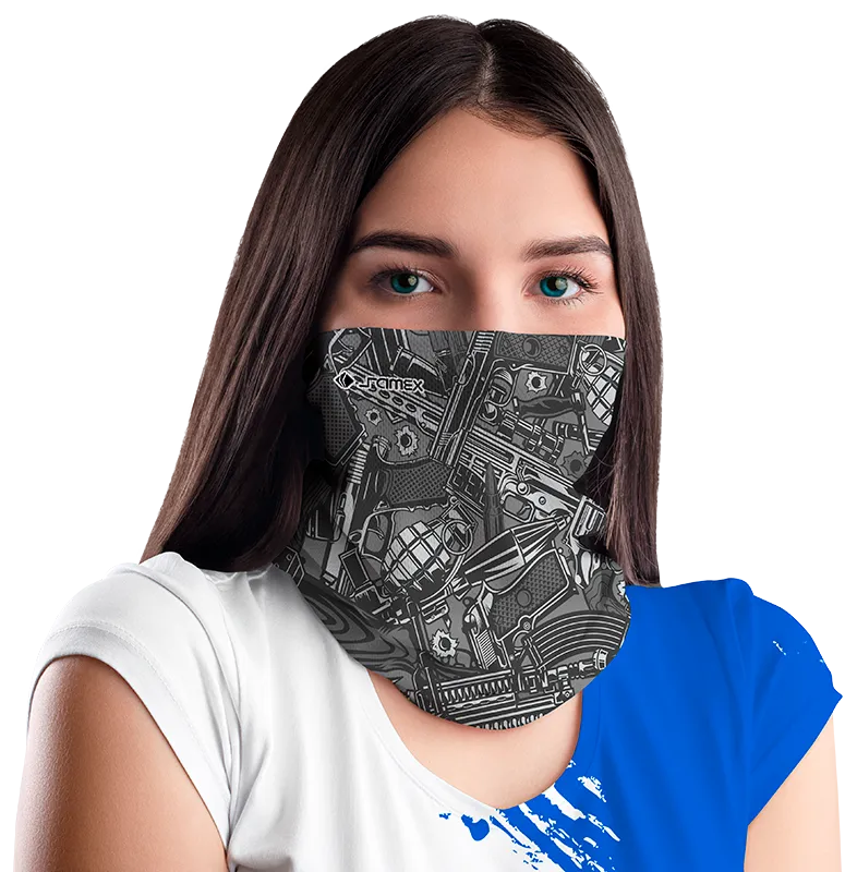BANDANA DAMA COD. 067 DIBUJOS ARMAS GRIS