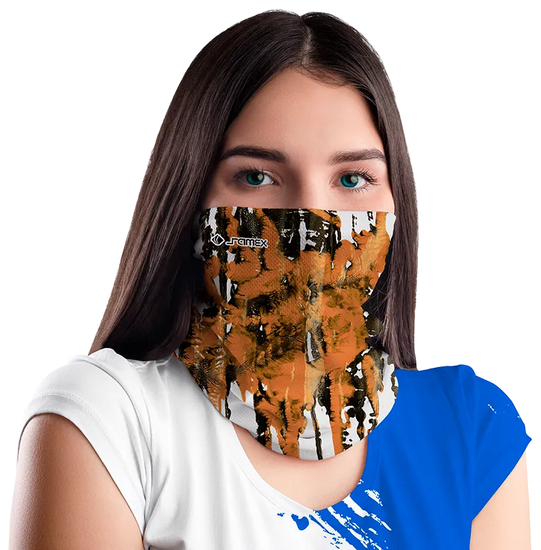 BANDANA DAMA COD. 069 BLANCO - NARANJA