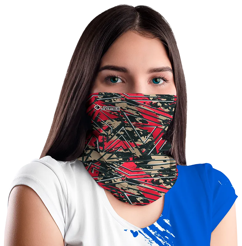BANDANA DAMA COD. 071 GRIS ROJO - MOSTAZA - LINEAS