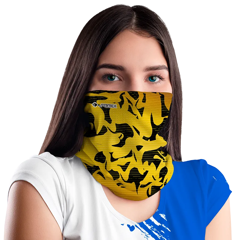 BANDANA DAMA COD. 078 NEGRO GRUNGE AMARILLO
