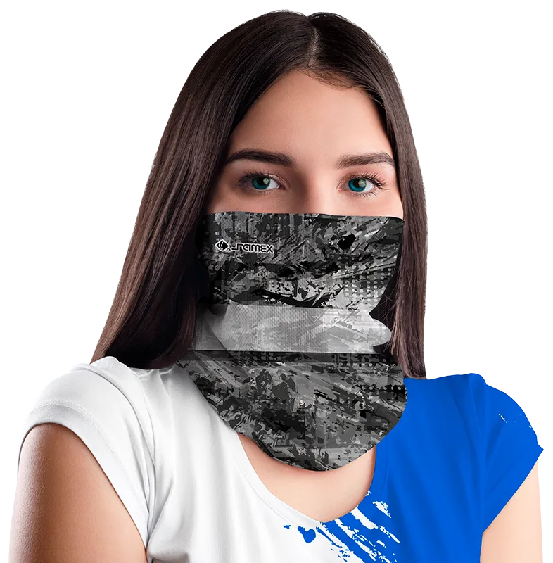 BANDANA DAMA COD. 079 NEGRO PINCELADAS GRIS