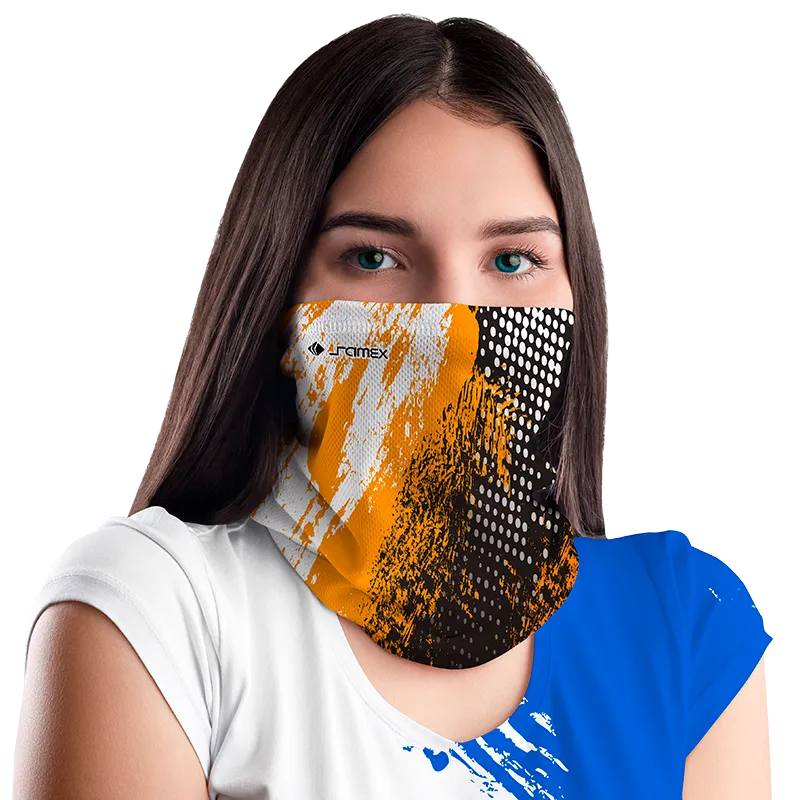 BANDANA DAMA COD. 090 NEGRO - NARANJA - BLANCO GRUNGE