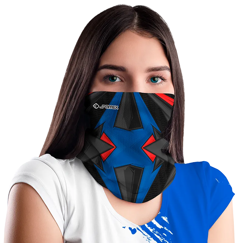 BANDANA DAMA COD. 092 AZUL - NEGRO - TRIANGULOS