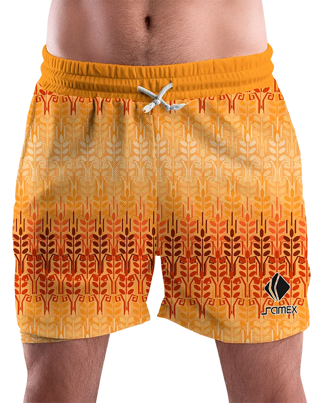 SHORT URBANO HOMBRE COD. 016 NARANJA HOJAS