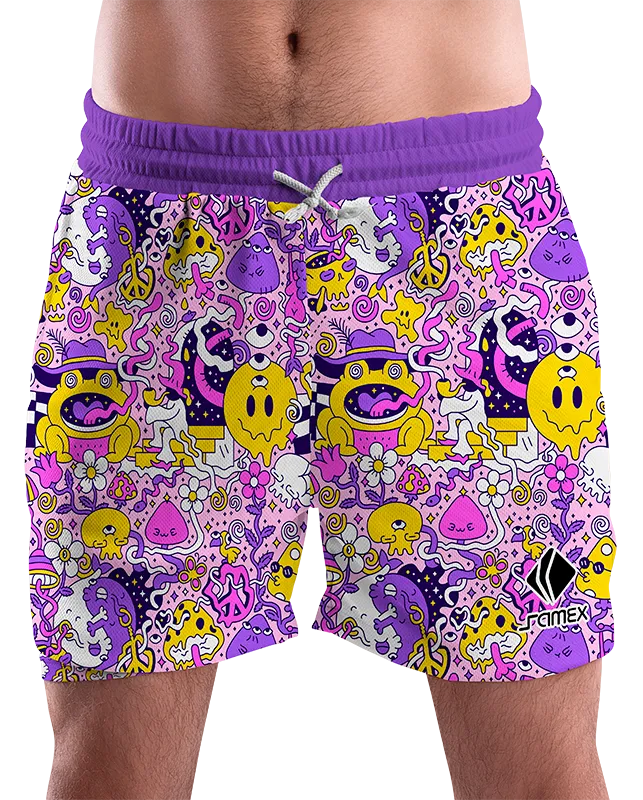 SHORT URBANO HOMBRE COD. 029 MORADO DIBUJOS ANIMADOS