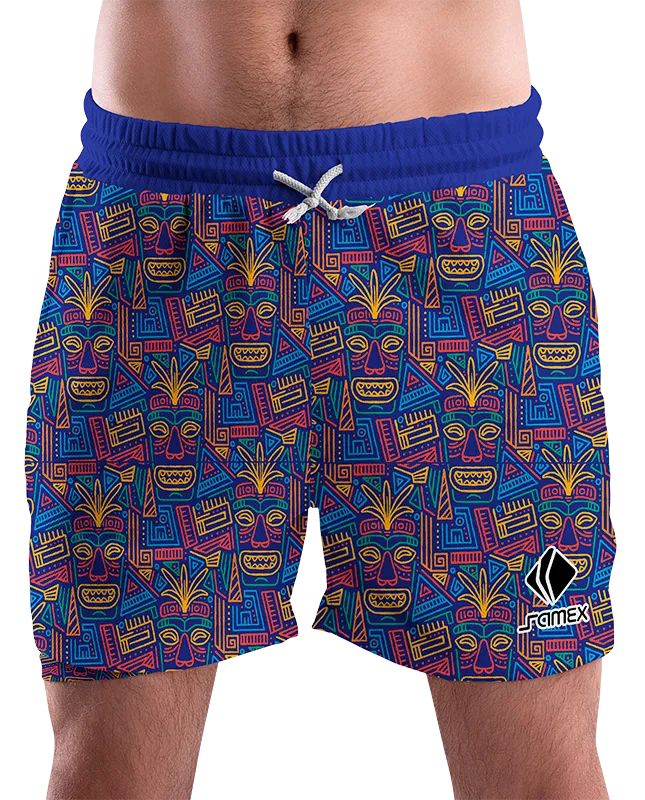 SHORT URBANO HOMBRE COD. 051 AZUL - MASCAR TRIBAL COLORES