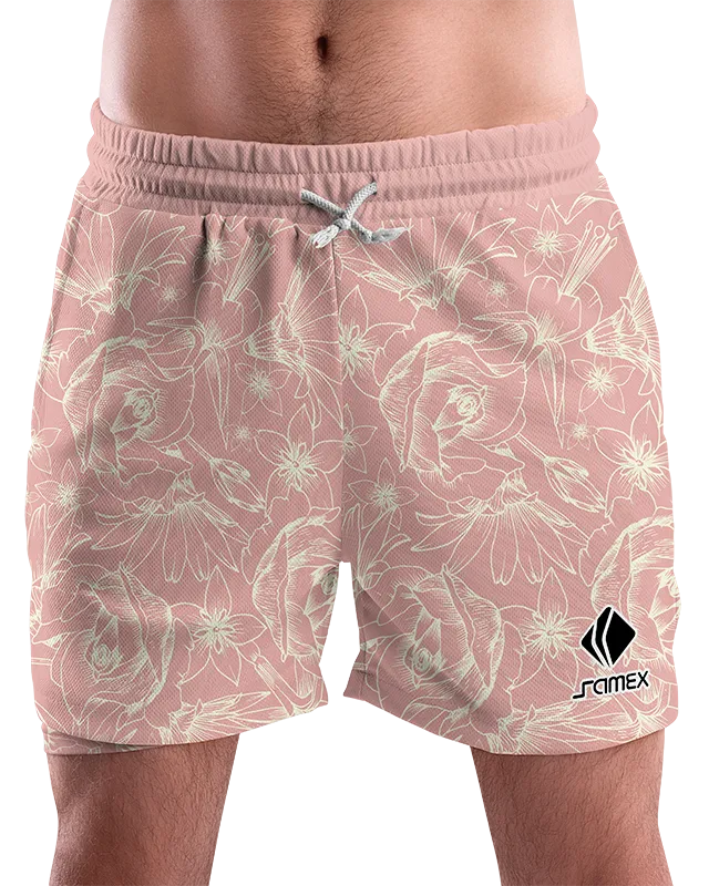 SHORT URBANO HOMBRE COD. 056 MARRON - AMARILLO FLORES
