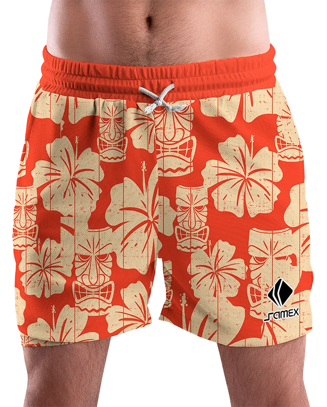 SHORT URBANO HOMBRE COD. 060 OCRE - FLORES AMARILLAS - TOTEM