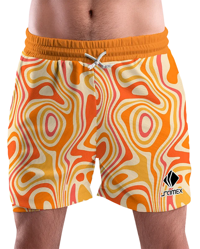 SHORT URBANO HOMBRE COD. 070 NARANJA LINEAS PSICODELIA