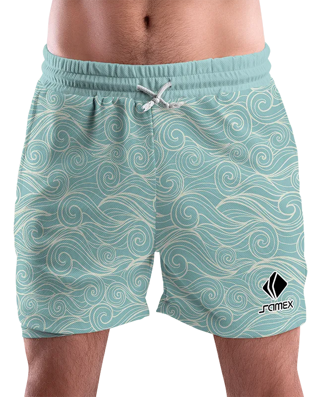 SHORT URBANO HOMBRE COD. 081 TURQUESA OLAS