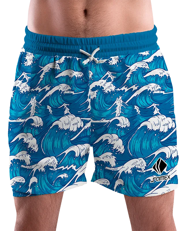 SHORT URBANO HOMBRE COD. 084 OLAS AZUL