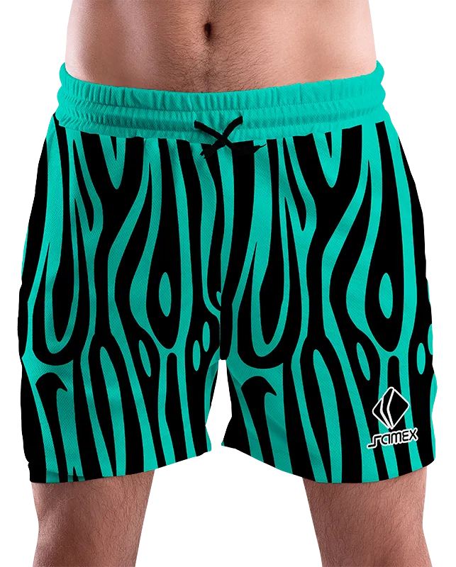 SHORT URBANO HOMBRE COD. 096 NEGRO - LINEAS VERDE