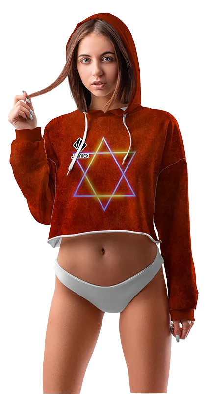 POLERA TOP CROP DAMA COD 0041 NARANJA - ESTRELLA.