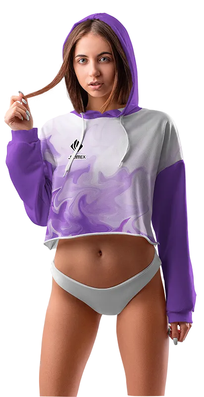 POLERA TOP CROP DAMA COD 0042 MORADO - BLANCO - MARMOL.