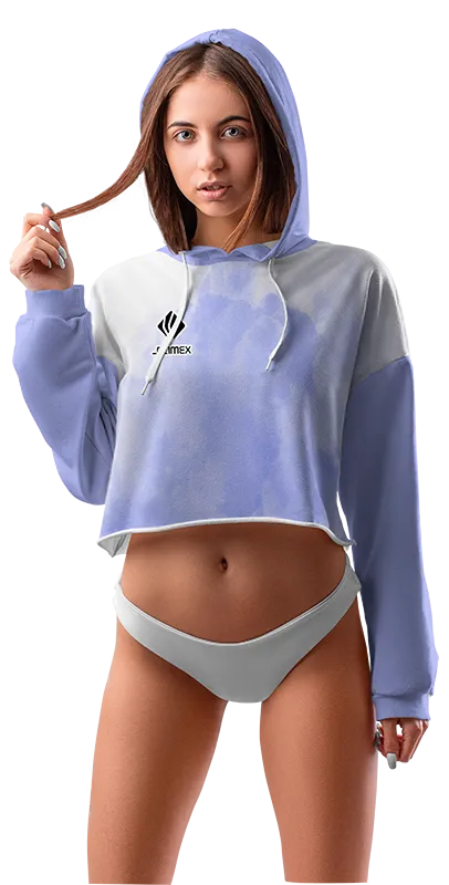 POLERA TOP CROP DAMA COD 0055 LILA - BLANCO - ESTAMPADO TIE DYE.
