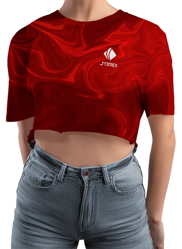 CROP TOP PERSONALIZADO CROP TOP ROJO - MARMOL COD: 0070 .