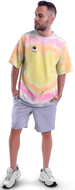 Polo Oversize Cod 0006 MULTICOLOR ESTAMPADO TIE DYE .
