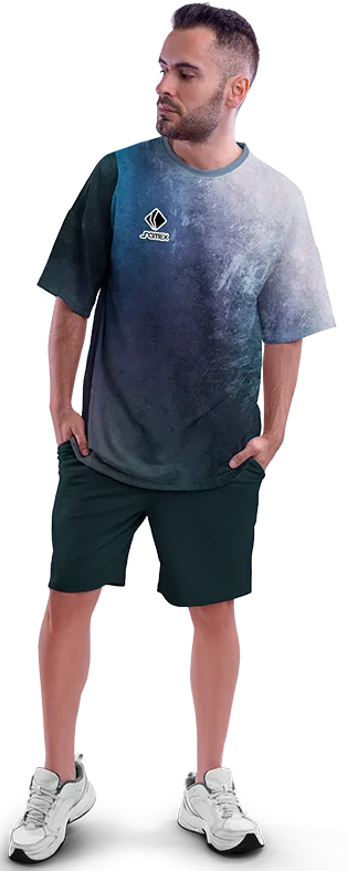 Polo Oversize Cod 0013 NEGRO - AZUL - JASPEADO .
