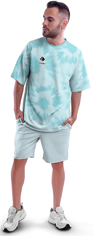 Polo Oversize Cod 0015 TURQUESA ESTAMPADO TIE DYE .