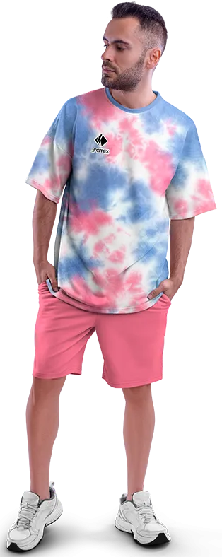 Polo Oversize Cod 0024 BLANCO - AZUL - ROSADO - ESTAMPADO TIE DYE .