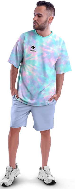 Polo Oversize Cod 0029 LILA- CELESTE- ROSADO ESTAMPADO TIE DYE .