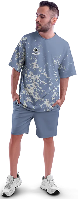 Polo Oversize Cod 0033 ACERO ESTAMPADO GRIS .