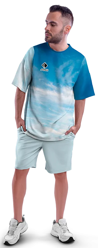 Polo Oversize Cod 0034 ESTAMPADO CIELO .