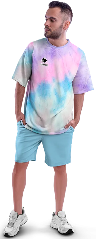 Polo Oversize Cod 0035 BLANCO - AZUL - ROSADO - ESTAMPADO TIE DYE .