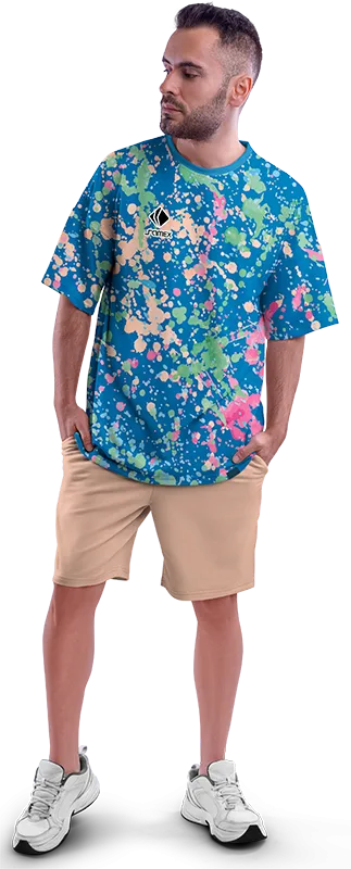 Polo Oversize Cod 0056 AZUL - SALPICADURAS .