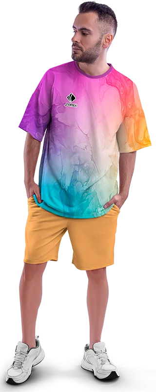 Polo Oversize Cod 0070 MULTICOLOR ESTAMPADO TIE DYE .