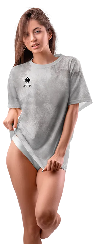 Polo Oversize Dama Cod 0007 GRIS - ESTAMPADO TIE DYE .