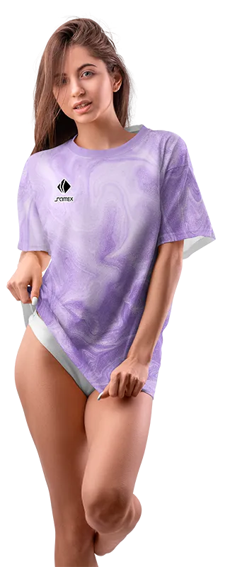 Polo Oversize Dama Cod 0047 LILA ACUARELA .