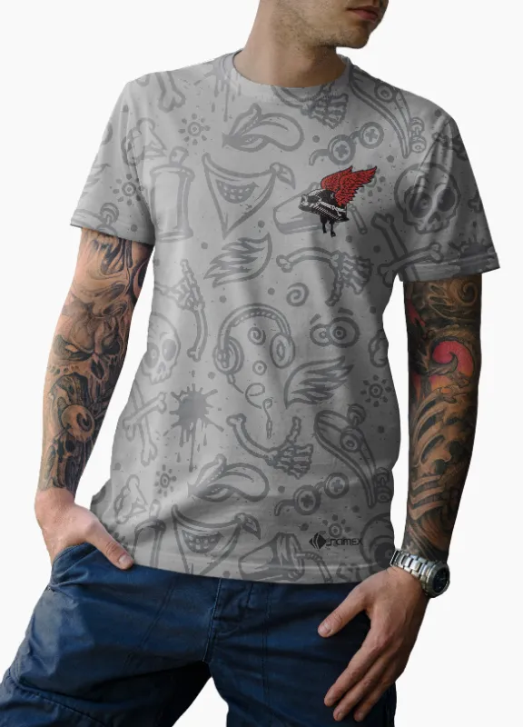 POLO URBANO POLO JUVENIL GRIS - DIBUJOS VARIOS COD: 0011 .