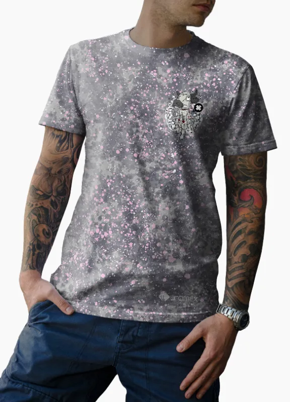 POLO URBANO POLO JUVENIL GRIS - SALPICADURAS ROSADO COD: 0017 .