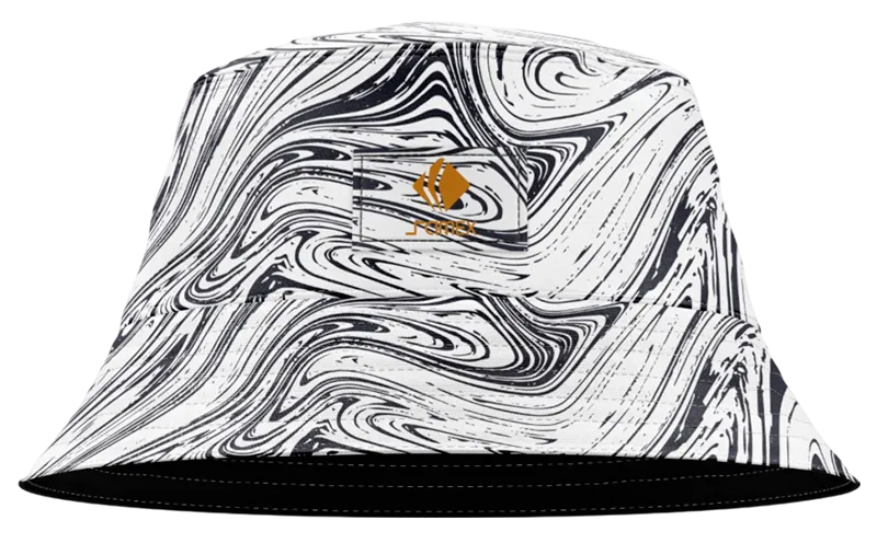 BUCKET HAT BLANCO MARMOL NEGRO COD: 0004 .