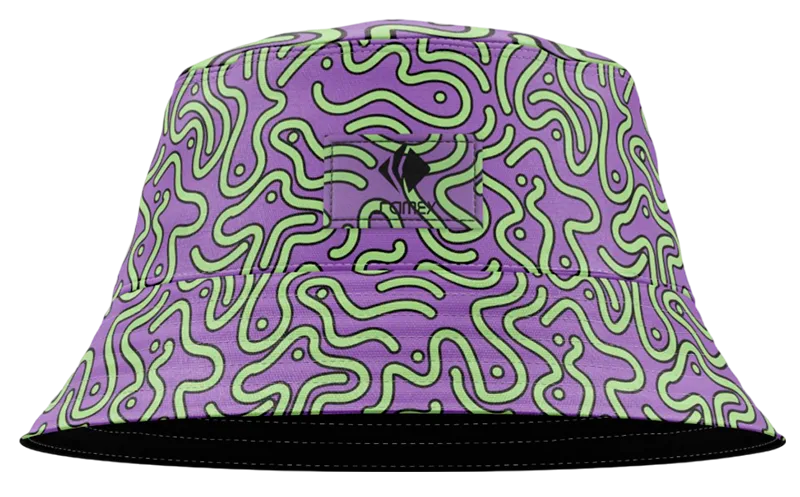 BUCKET HAT MORADO - LINEAS VERDES COD: 0006 .