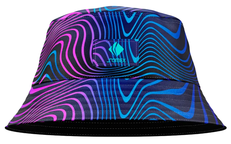 BUCKET HAT NEGRO - LINEAS COLORES COD: 0015 .