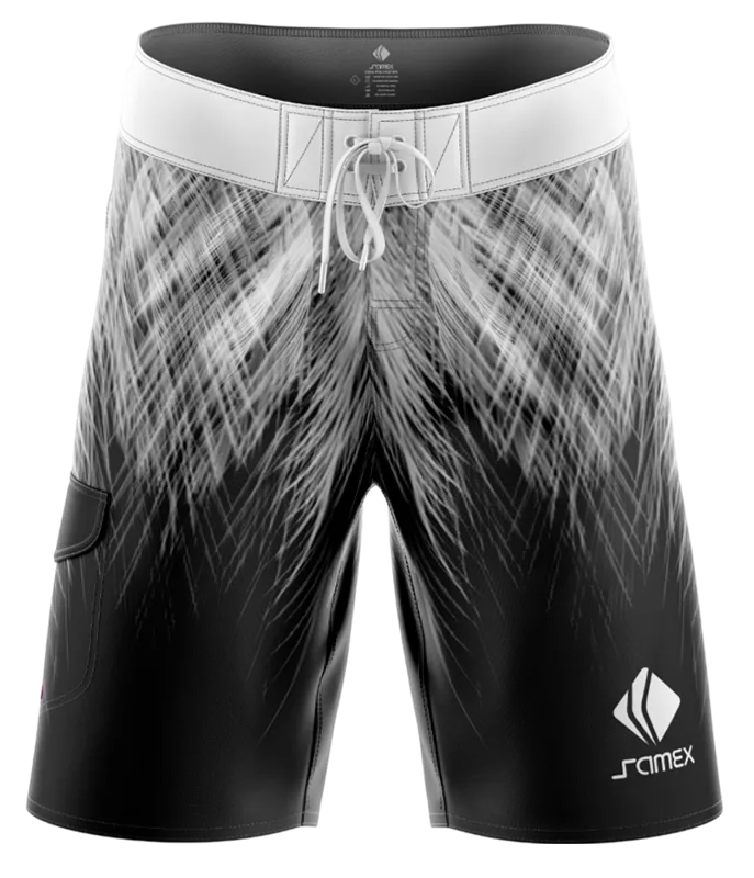SHORT LARGO NEGRO - LINEAS BLANCAS COD: 0004 .