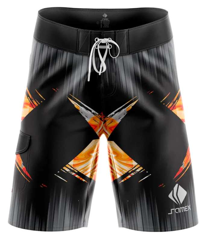 SHORT LARGO NEGRO - GRIS - MARMOL AMARILLO COD: 0010 .